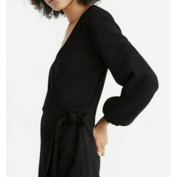NWT Madewell Long Sleeve Faux Wrap Dress - Picture 3 of 7